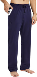 Men's Cotton Blend Sweatpants for Yoga & Lounge - Open Bottom Fit