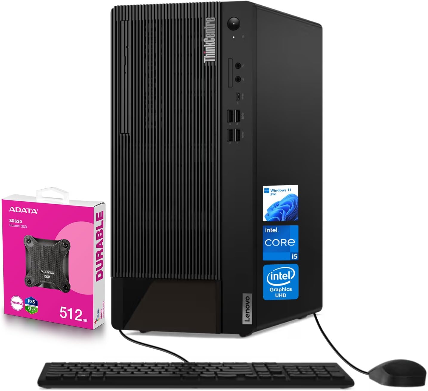 Powerful Lenovo Business Tower - 12th Gen Intel Core i5, 16GB RAM, 512GB SSD + External SSD