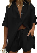 Fixmatti Women 2 Piece Summer Short Sleeve Top and Shorts (Style PWW6)
