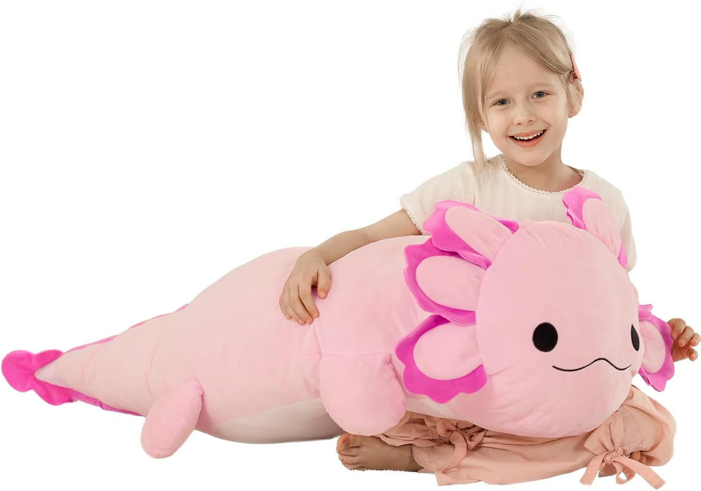 Giant Hot Pink Axolotl Plush Toy for Kids and Adults