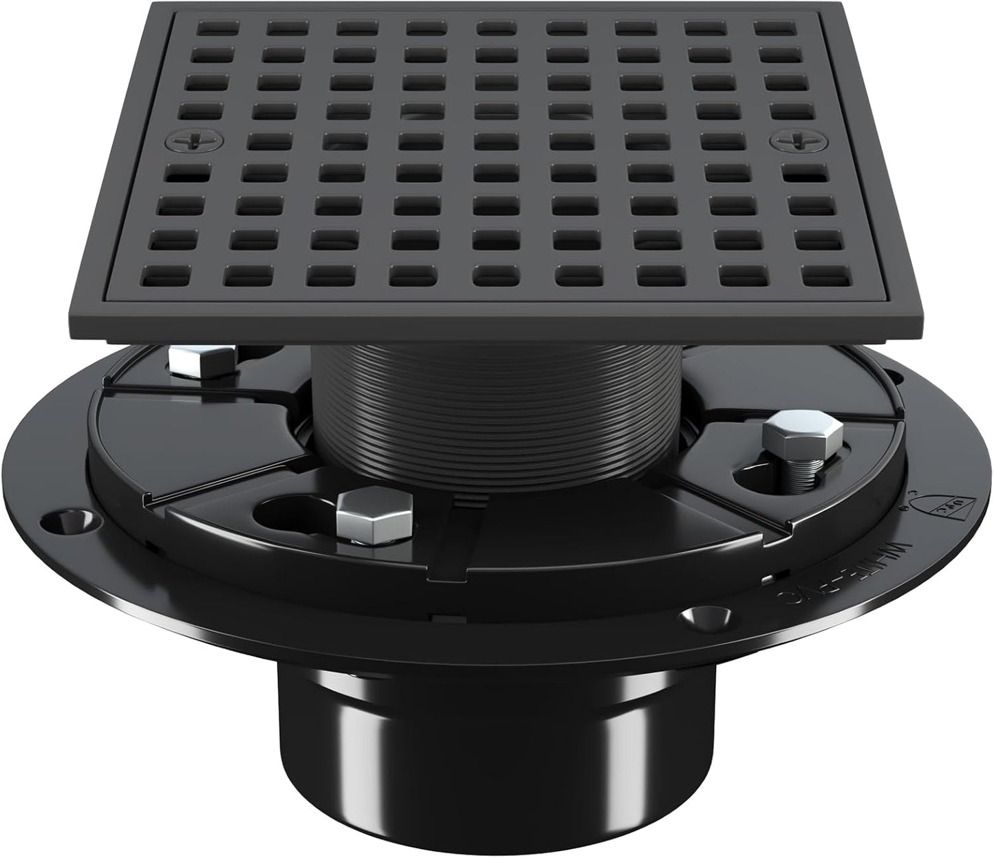 4 Inch Shower Floor Drain with Flange - Matte Black Design