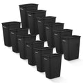 10 Gallon Trash Can Black Rectangular 40 Qt Waste Basket
