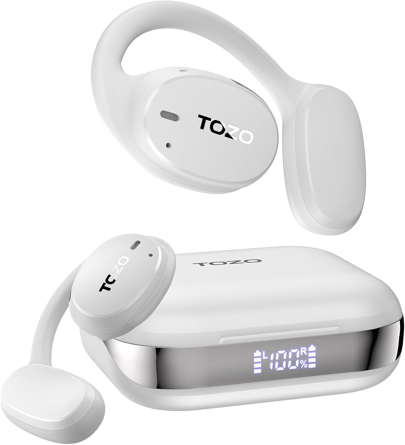 TOZO OpenEgo Wireless Earbuds: 80H Playback, 32 EQ, Dual Mic & Sweat-Proof
