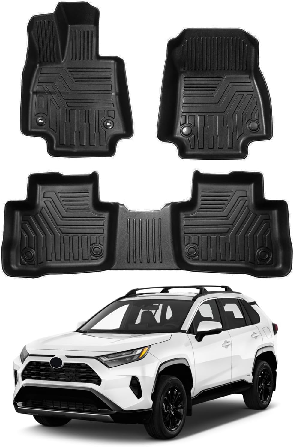 Powerty Floor Mats for 2019-2025 Toyota RAV4 Accessories