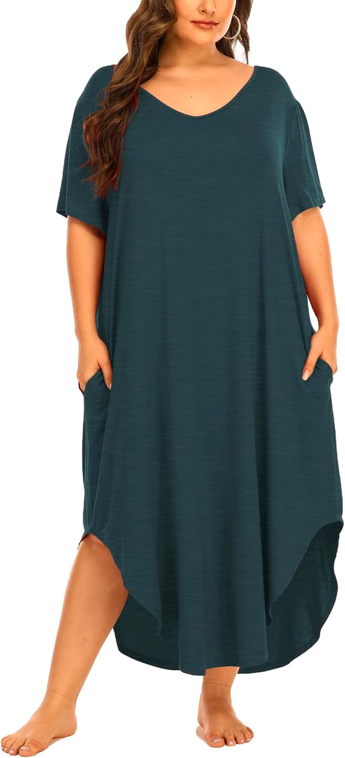 Womens Plus Size Nightgowns with Pockets for Ultimate Comfort