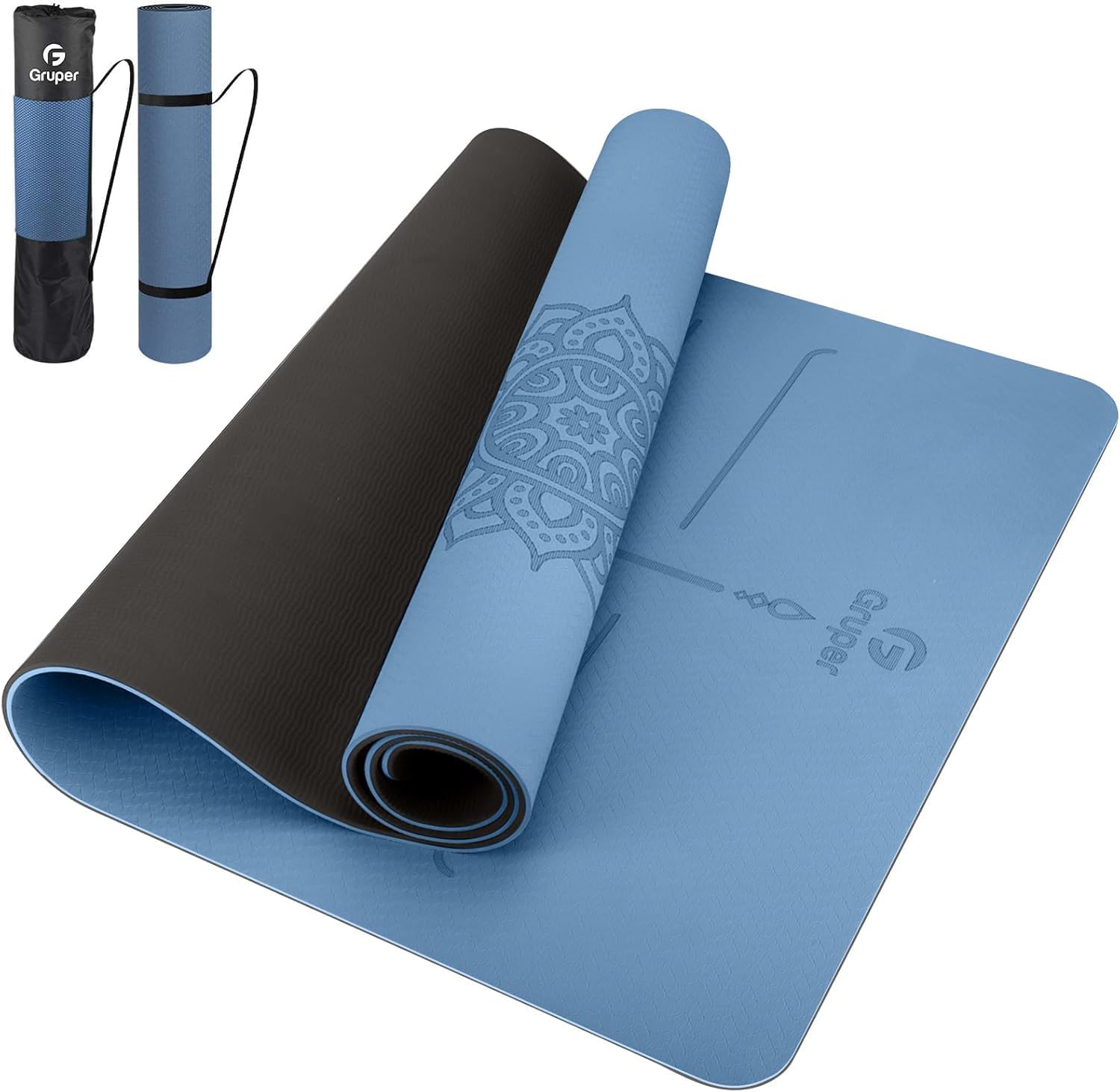 Non Slip TPE Yoga Mat with Alignment Mark for All Levels