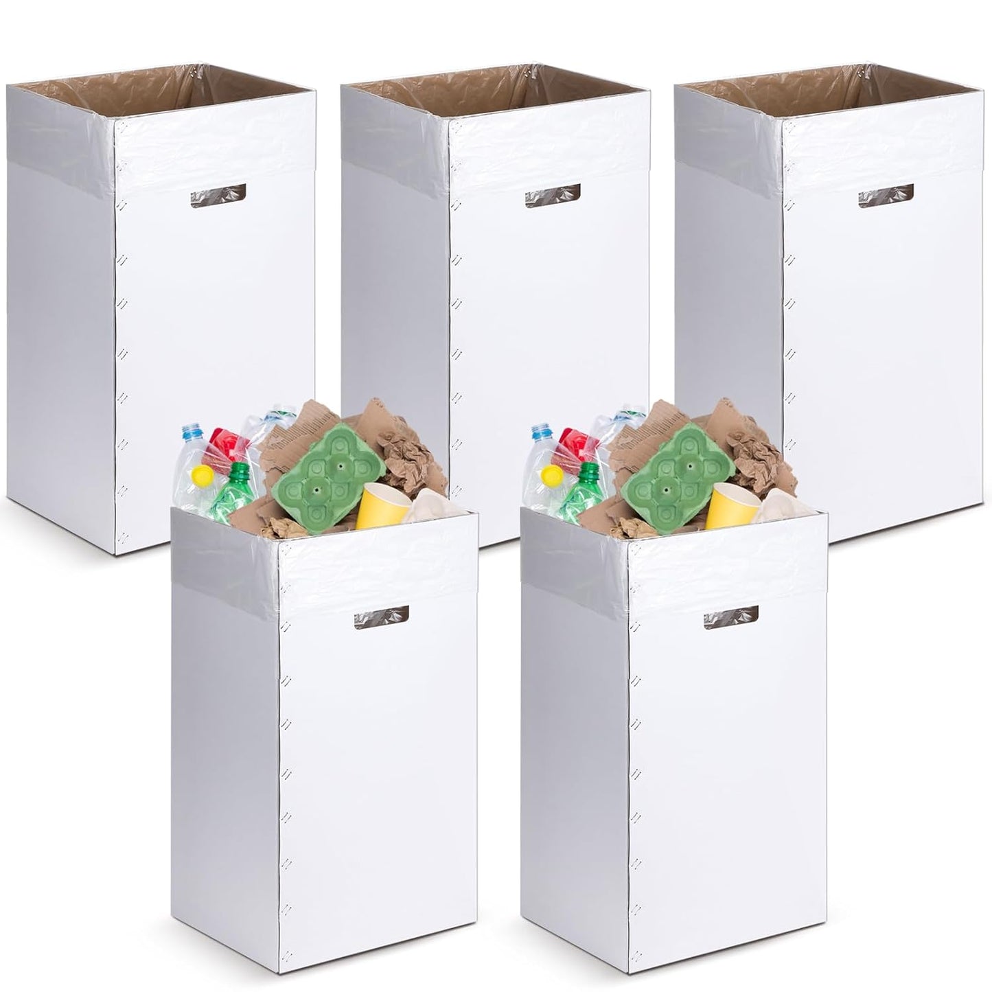 Tioncy 5 Pcs Cardboard Trash Cans for Events and Parties