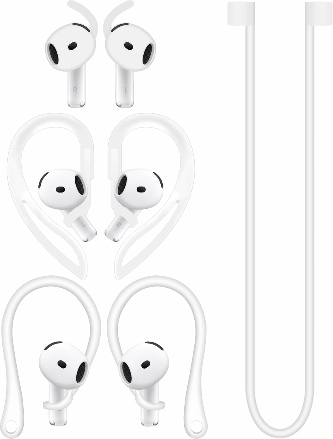 Secure Fit AirPods 4 Silicone Hooks White | A-Focus