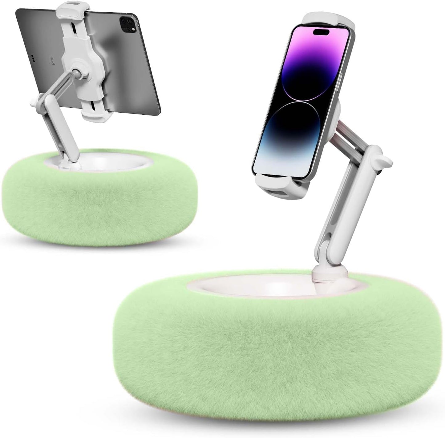Kindle/Tablet Pillow Stand for Reading with Snack Bowl Green