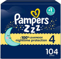 Pampers Overnight Diapers Swaddlers Overnights Size 4 - Night