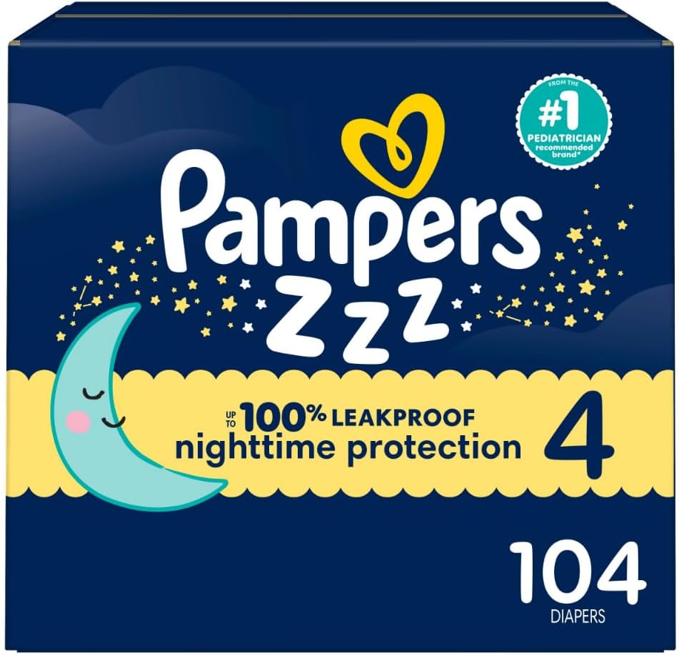 Pampers Overnight Diapers Swaddlers Size 4 for Ultimate Comfort