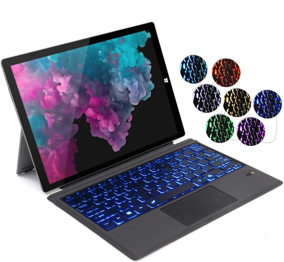 Backlit Keyboard with Trackpad for Surface Pro 7 and More