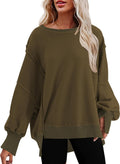 SHEWIN Oversized Reverse Seam Sweatshirt - Lightweight Casual Top long