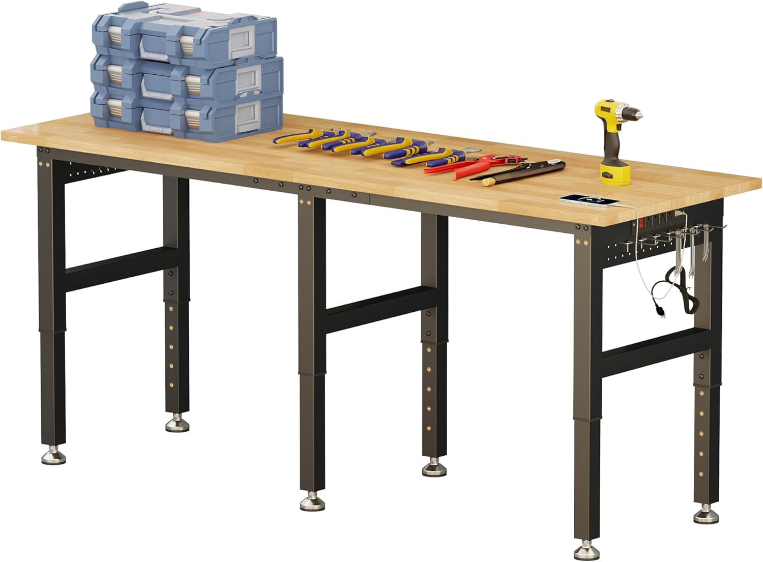 SPECRAFT 72 Adjustable Heavy Duty Workbench with Power Outlets