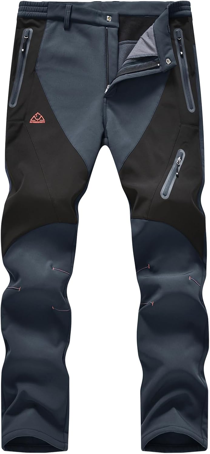 Rdruko Men's Snow Pants Waterproof Insulated for Winter Sports