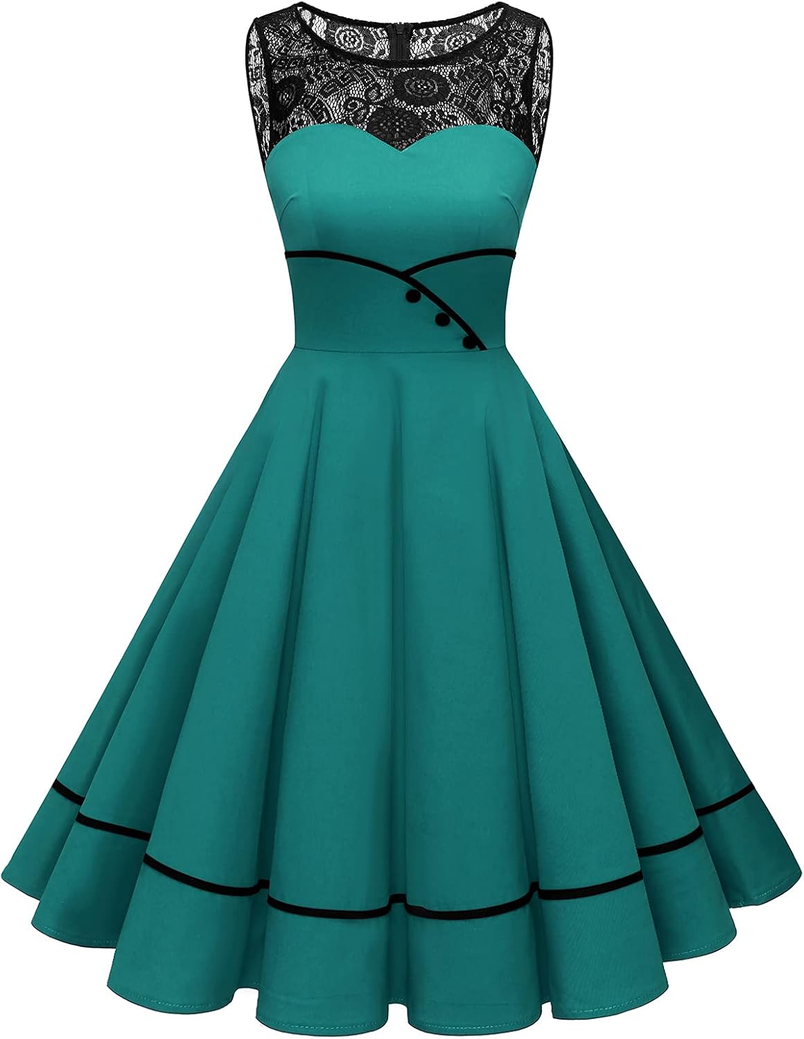 Bbonlinedress Women's 50s Vintage Floral Lace Retro Dress Review