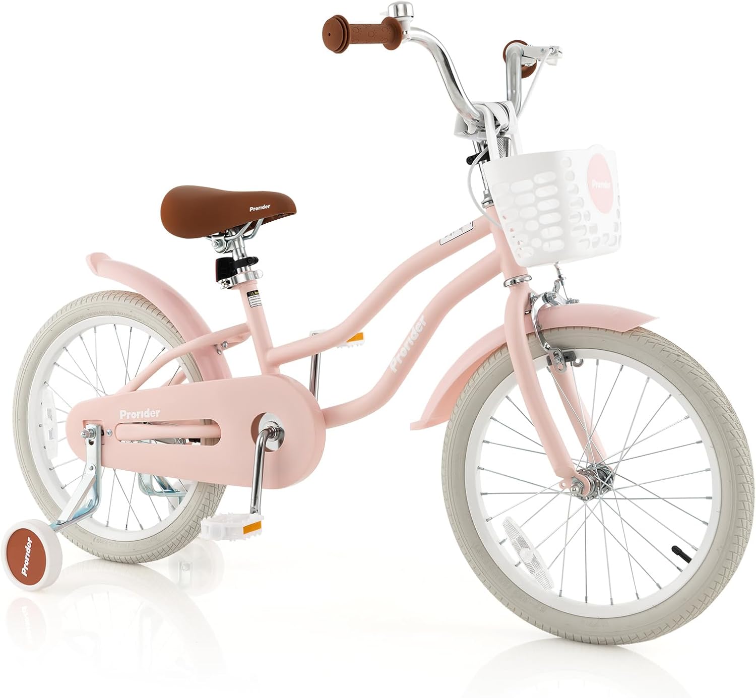 BABY JOY Kids Bike with Adjustable Seat and Removable Basket