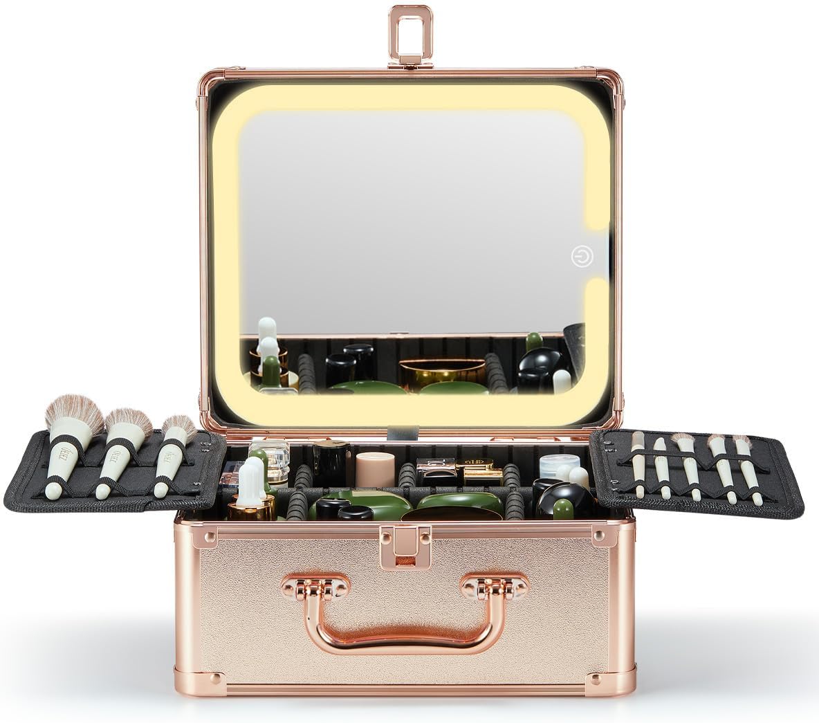 Qislee Makeup Box with Detachable Lighted Mirror for Travel