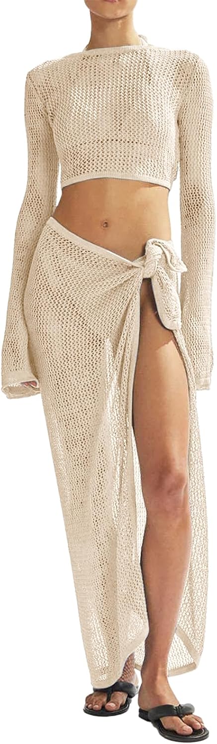 Women's Swimsuits Cover Ups Set for Crochet Bathing Suit Style
