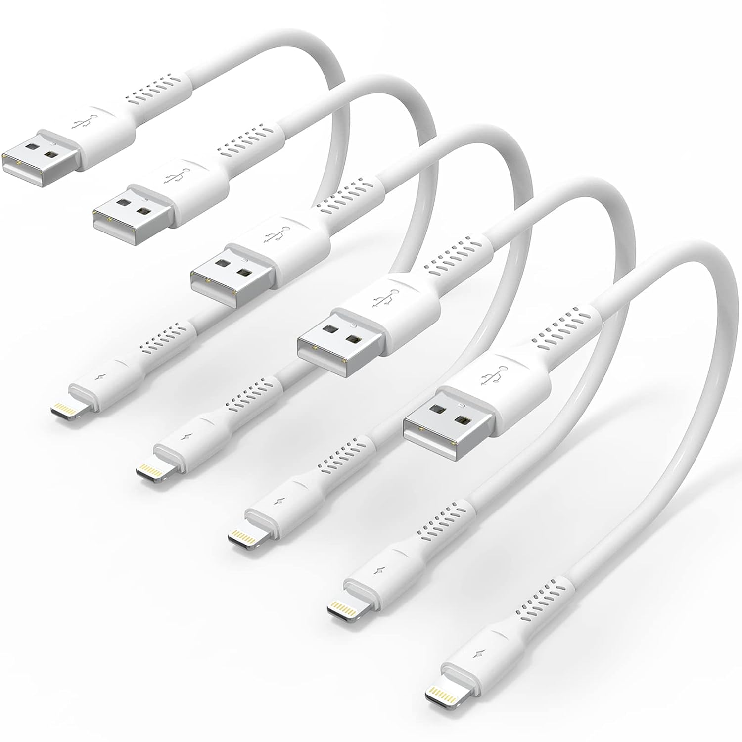 Fast Charge 5Pack Short Lightning Cable for Apple iPhone - ULIFTUS