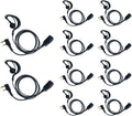 G Shape Earpiece Walkie Talkie Headset with PTT Mic - 10 Pack