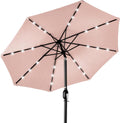 Solar LED Patio Umbrella 10ft Rose Quartz - Lighted, Tilt