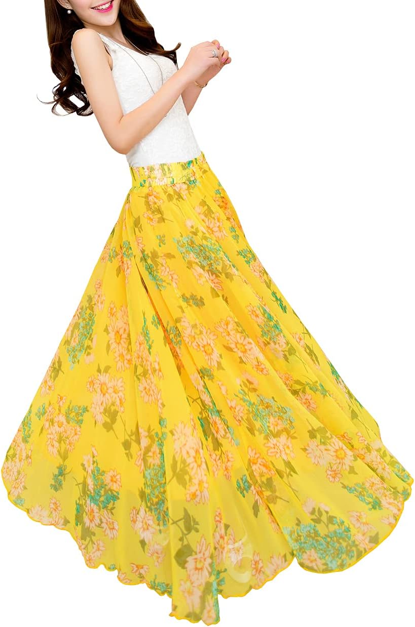 Afibi Women Full Length Maxi Chiffon Long Beach Skirt Review