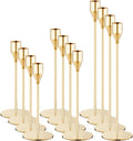French Gold Taper Candle Holders Set of 12 - Elegant Table Centerpiece
