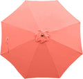 9ft 8-Rib Market Umbrella Canopy - Peach Coral Replacement Top