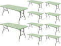 10 Pack Picnic Table Cover Elastic Fitted Tablecloths for 6 ft Table