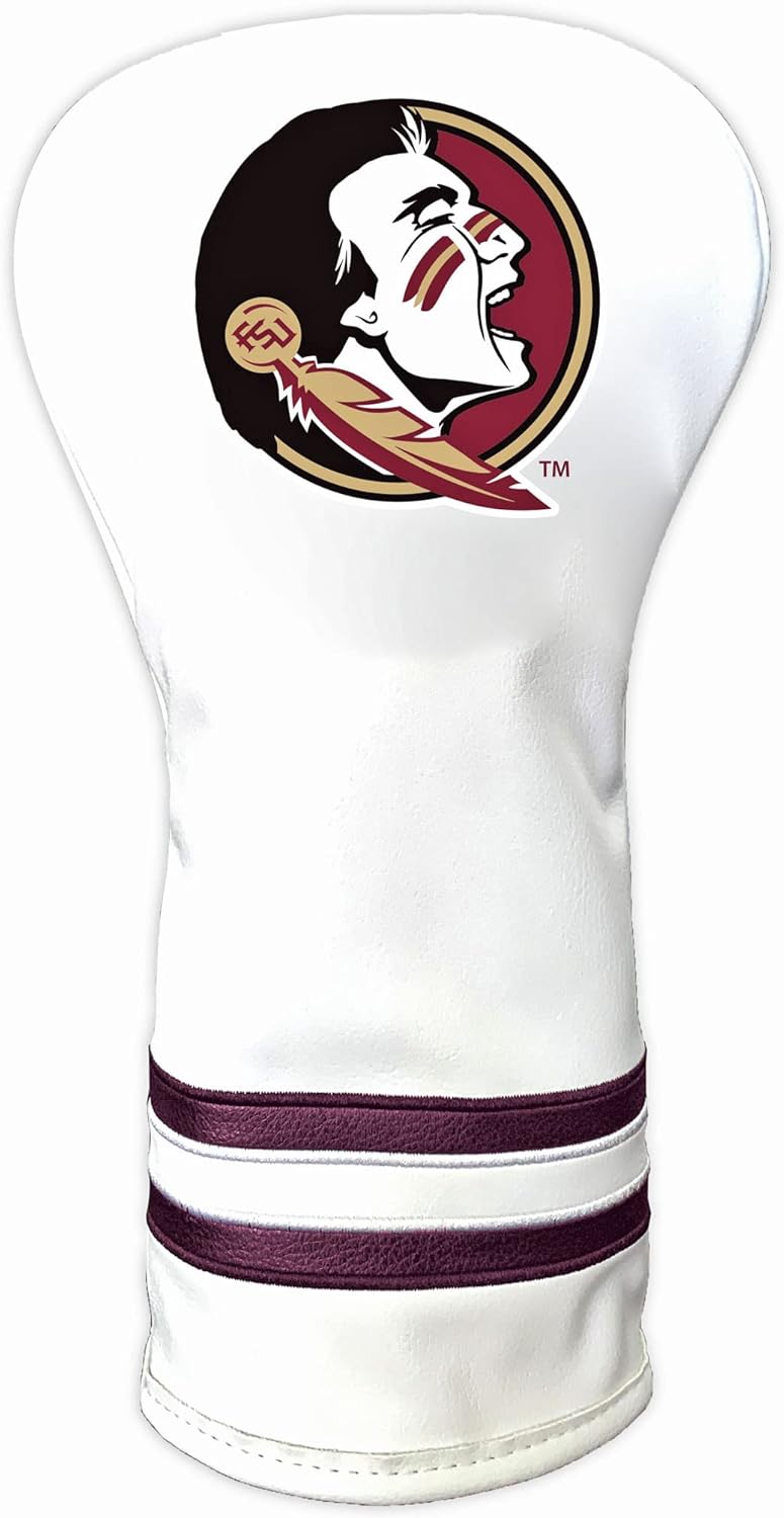NCAA White Vintage Driver Golf Club Headcover for Team Spirit