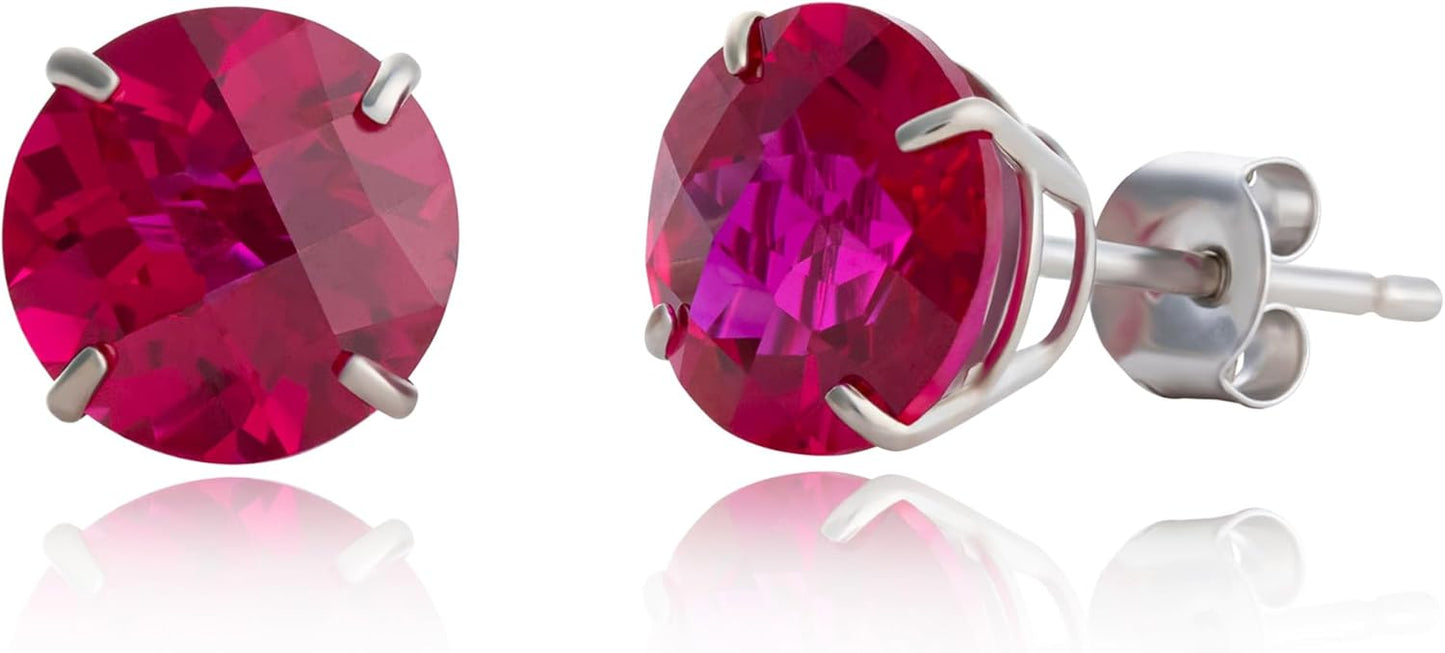10k Gold 8mm Round Birthstone Stud Earrings for Women - Quality Style