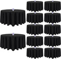 12 Pack Black 120 in Round Tablecloths - Wrinkle Resistant