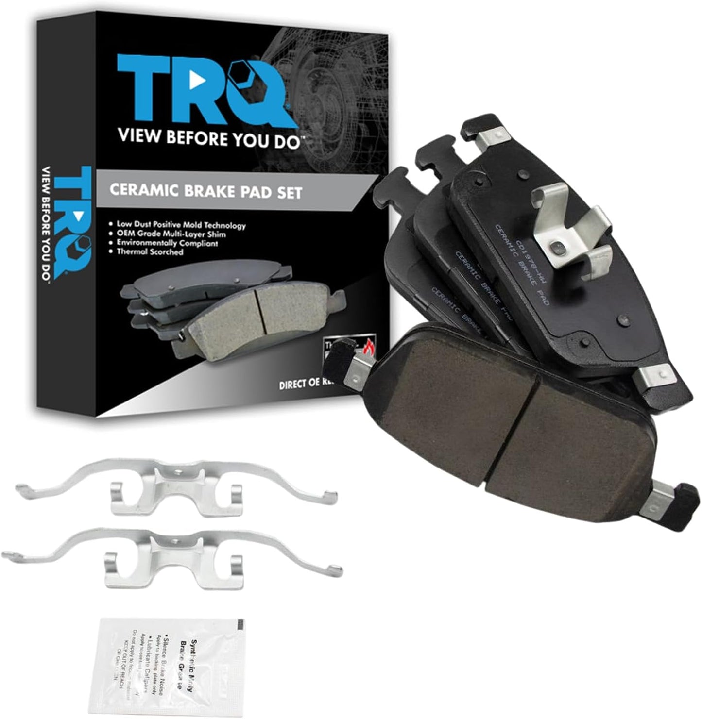 TRQ Front Brake Pads Ceramic for 2017-2019 Ford Escape