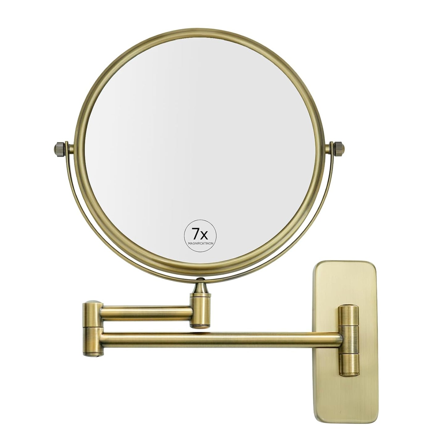 8-Inch Double-Sided Wall Mount Makeup Mirror with 7X Magnification