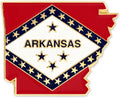 PinMart State Shape Flag Lapel Pin - Arkansas Flag Shape Pin