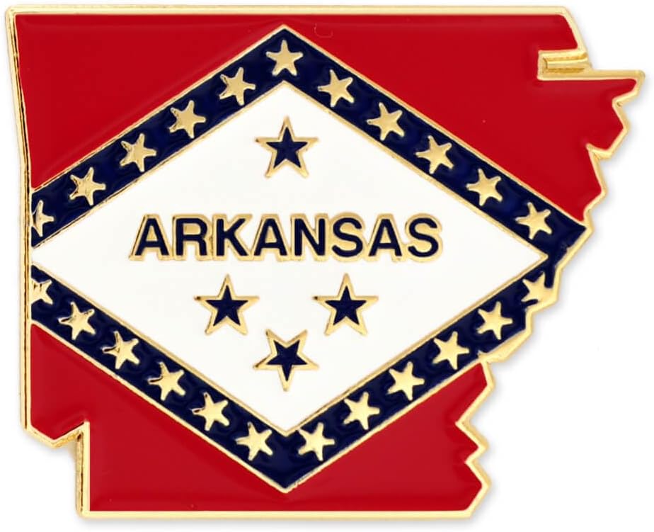 Arkansas State Shape Flag Lapel Pin - Perfect Gift for Collectors