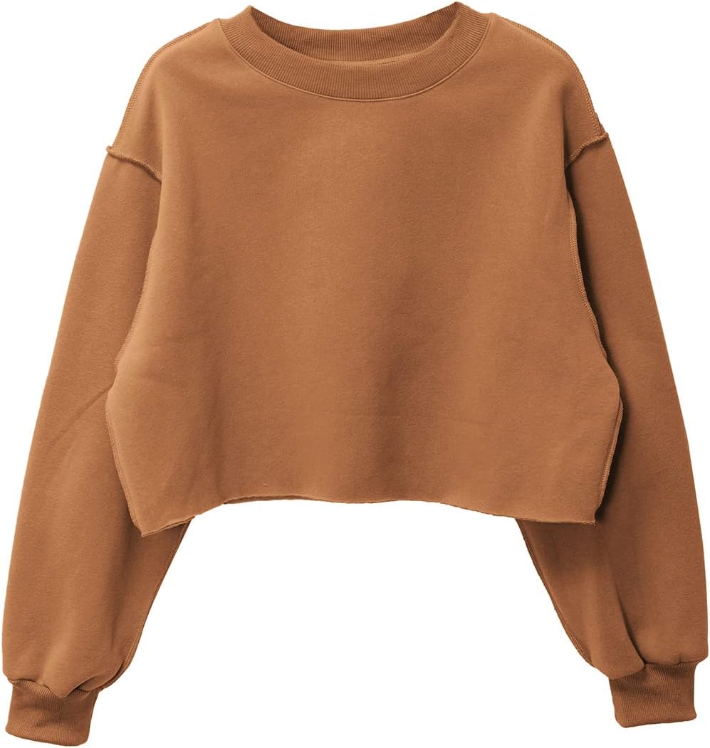 Cozy & Chic: Amazhiyu Women's Fleece Crop Sweatshirt