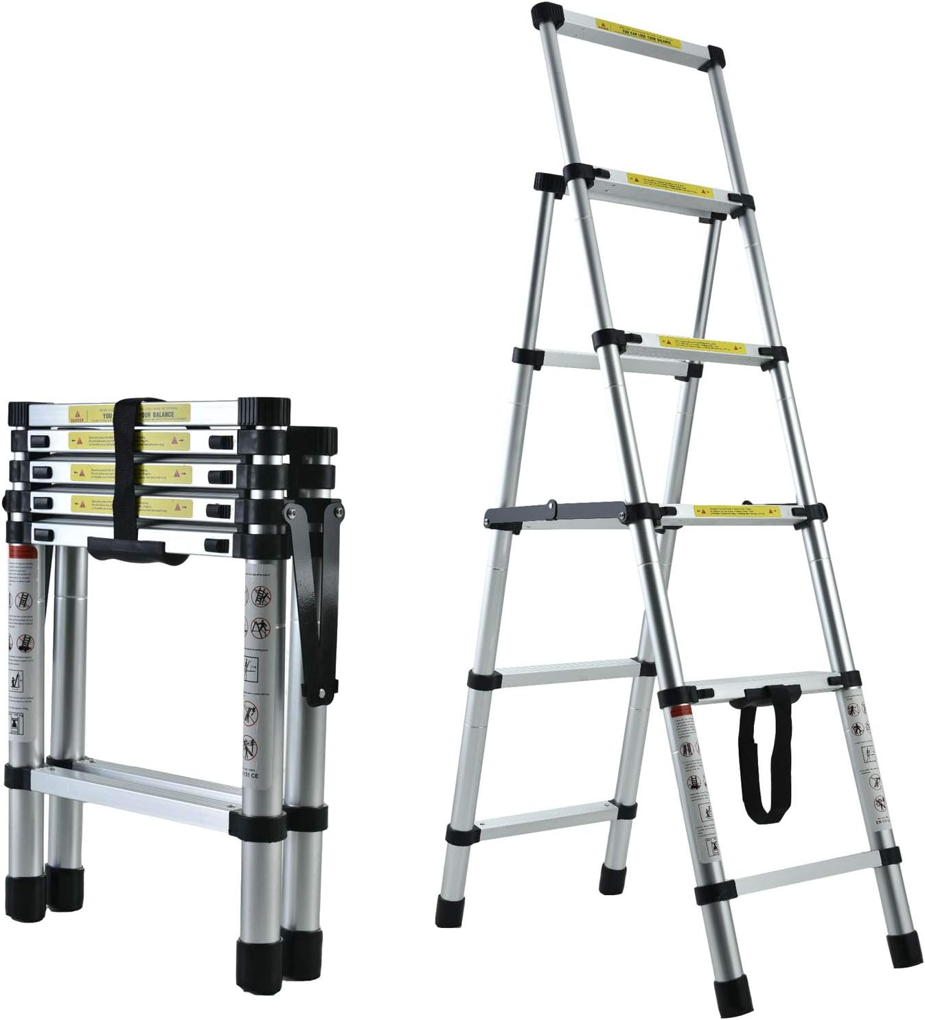 4+5 Step Ladder Aluminum Lightweight Portable A-Frame Design