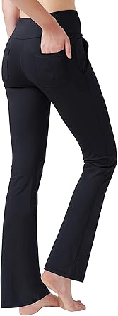 High Waisted Boot Cut Yoga Pants with 4 Pockets for Women