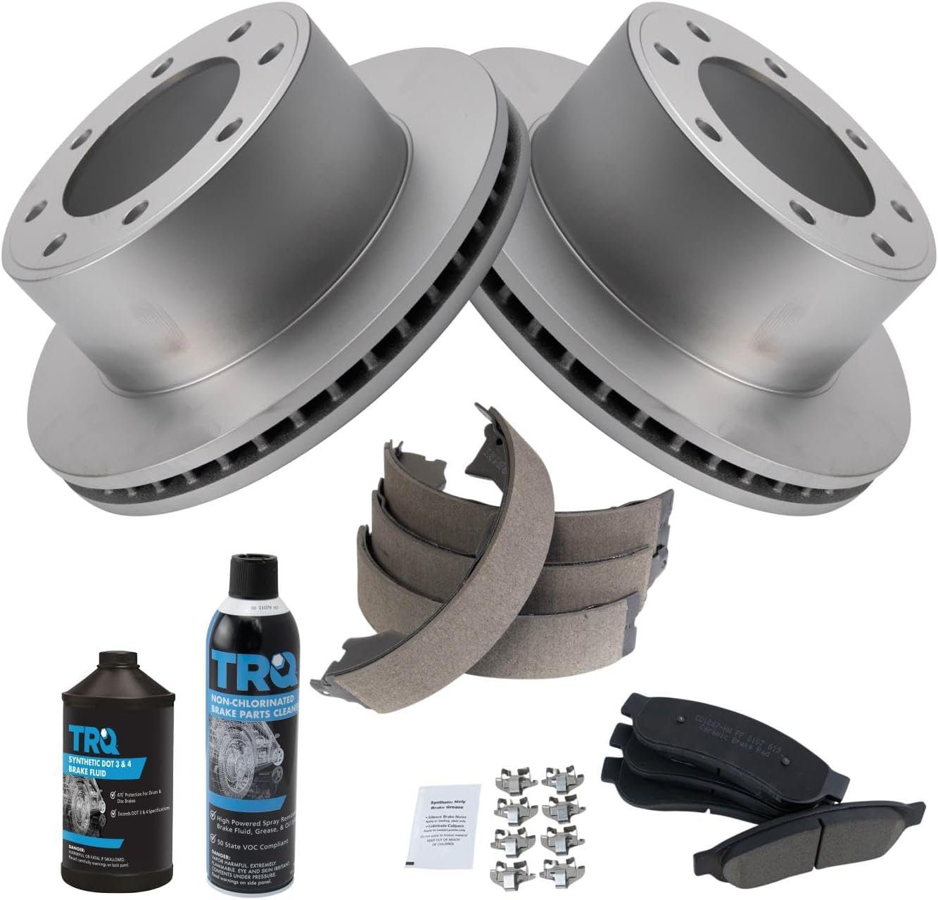 TRQ Rear Brake Pad & Rotor Kit for 2011-2012 Ford Super Duty