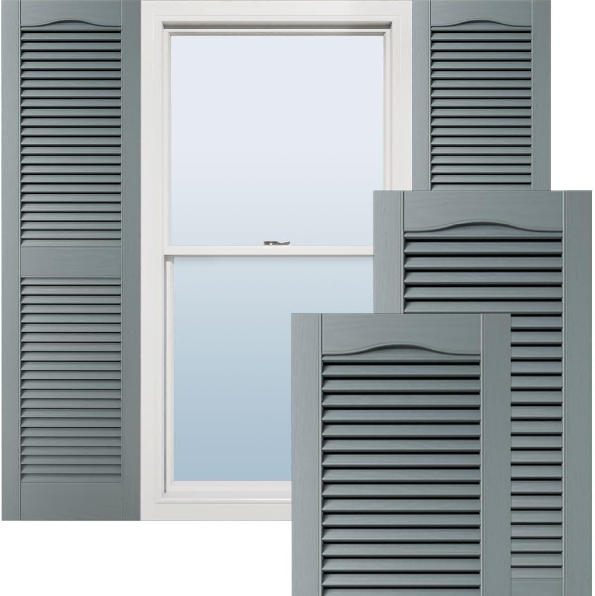 Lifetime Vinyl Open Louver Shutters with Installation Hardware