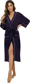 HEARTNICE Womens Cotton Robe: Soft Kimono Spa Knit Loungewear