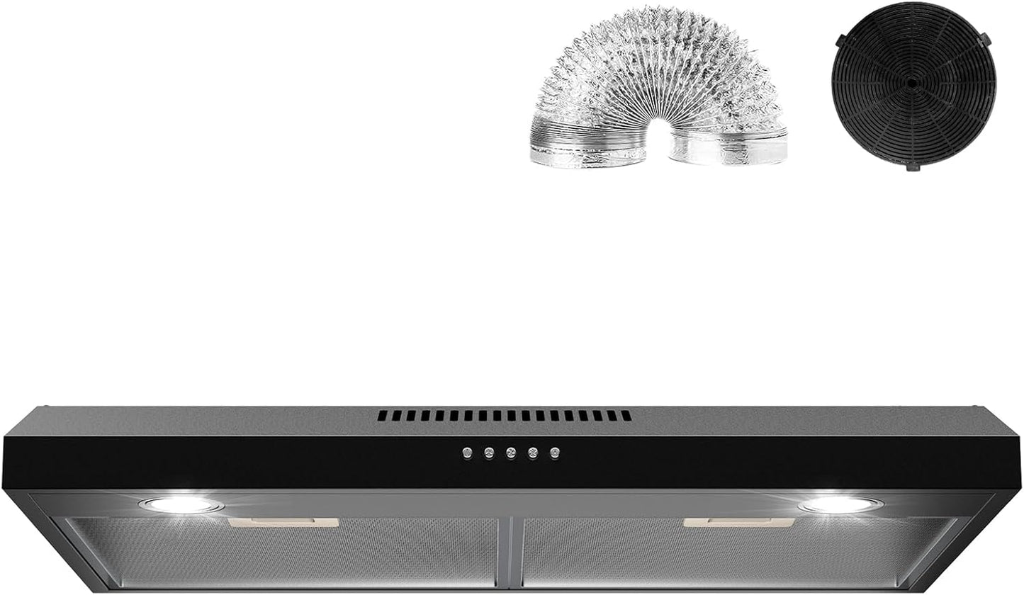 30in Under Cabinet Range Hood with LED Lights and Filters