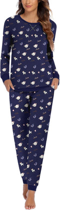 Ekouaer Women's Comfy Long Sleeve Pajama Jogger Set for Relaxation
