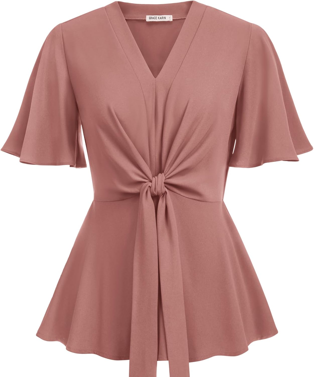 Elegant V Neck Peplum Tops for Women by GRACE KARIN - Stylish