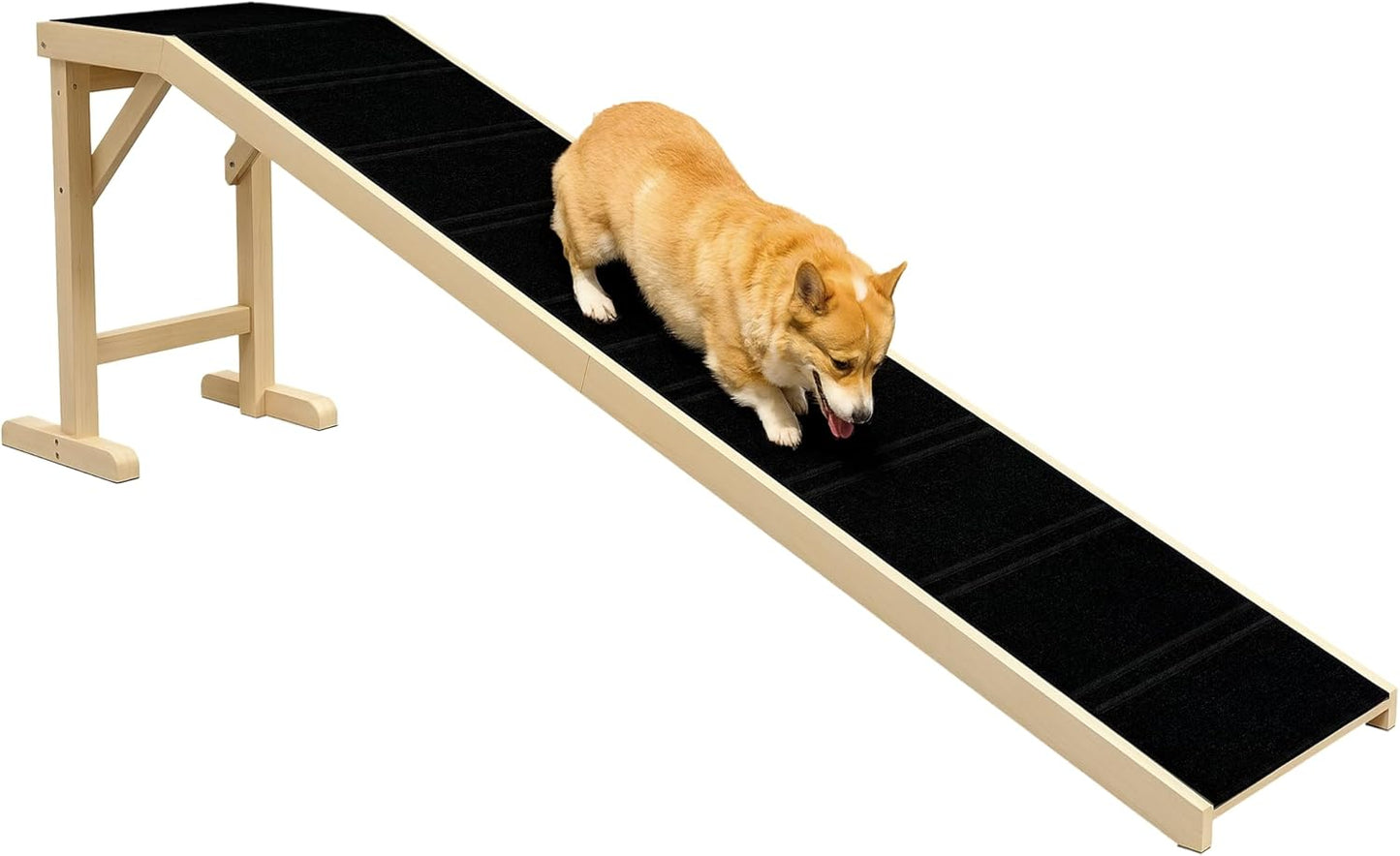 PawHut Dog Ramp for Bed - Non-Slip Carpet & Easy Access