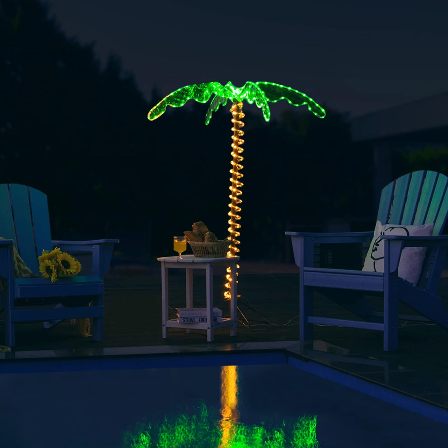 5FT Lighted Palm Trees for Outdoor Patio Decor with LED Lights