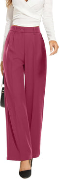 Wide Leg Pants High Elastic Waist Back - Work & Everyday Trousers