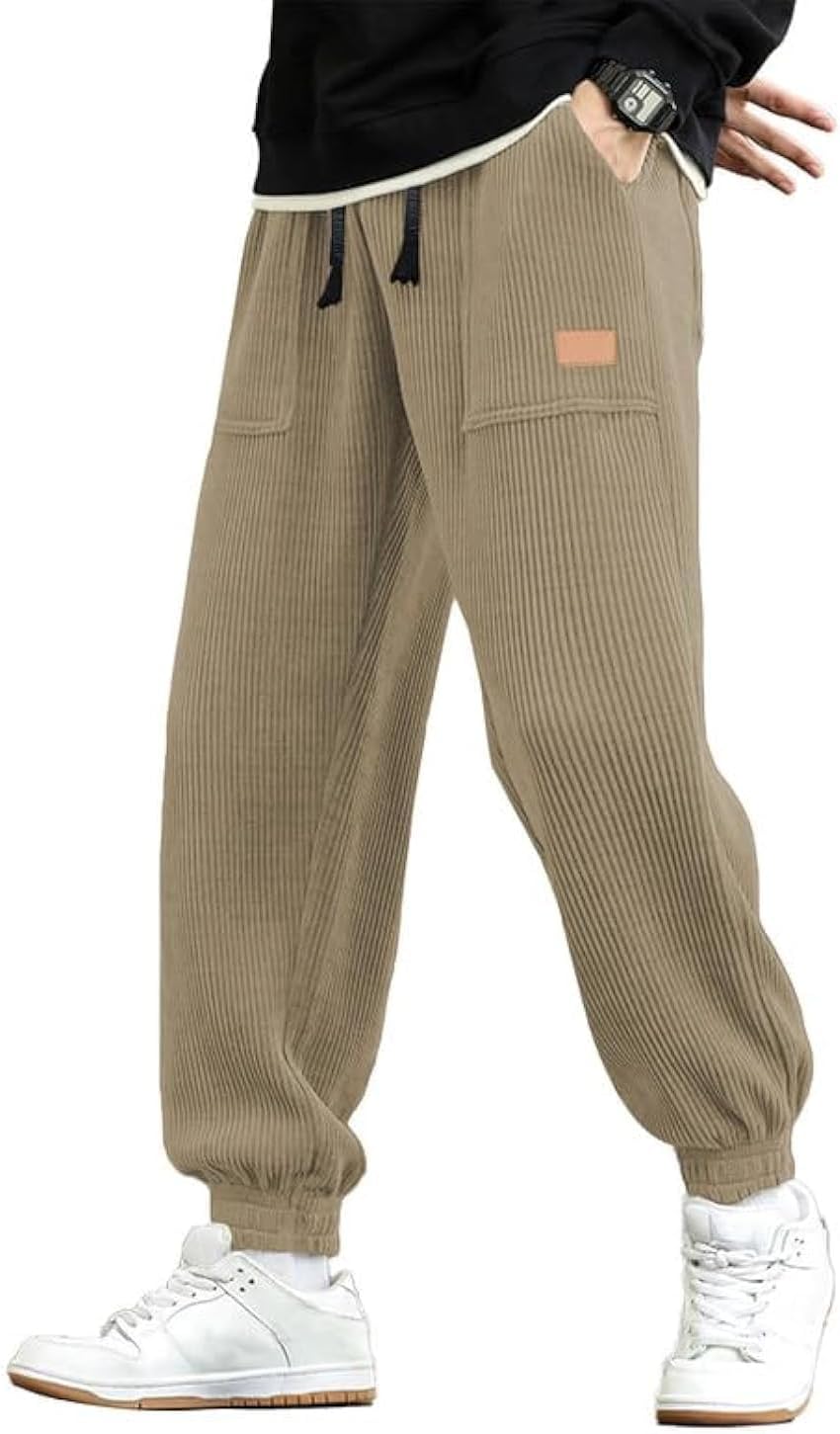 JMIERR Mens Corduroy Joggers Pants for Casual and Stylish Wear